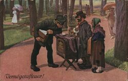 German Tax Humor Postcard Organ Grinders Th. Zasche Postcard Postcard Postcard