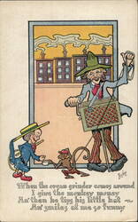 Organ Grinder Comic Postcard Organ Grinders Bishop Postcard Postcard Postcard