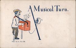 A Musical Turn Organ Grinders Postcard Postcard Postcard