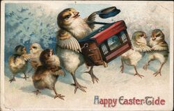 Happy Easter Tide Chicks Postcard