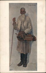 J. Makarewicz - Polish Peasant with Hurdy Gurdy Organ Grinders Postcard Postcard Postcard