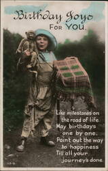 Birthday Joys for You Boy Monkey Tuck's Oilette Series Postcard Postcard Postcard