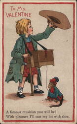 To My Valentine Musician Boy Postcard