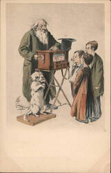 Trained Dog & Street Performer Postcard