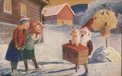 Scandinavian Christmas Nisse Postcard