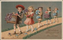 Children Musicians Birthday Postcard Postcard Postcard