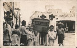 Street Organ Grinder Veracruz Mexico Postcard Postcard Postcard