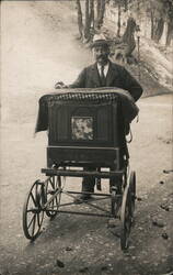 Man With Street Organ Organ Grinders Postcard Postcard Postcard