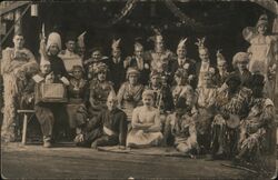 Group of Men, some in Drag, Some in Blackface Postcard