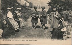 French Couple Dancing Auvergne Postcard