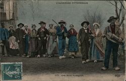 L'Auvergne Pittoresque Wedding Party Postcard