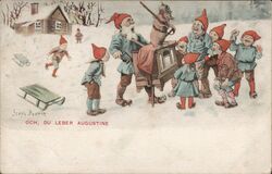 Jenny Nystrom Gnomes Christmas Band Santa Claus Postcard Postcard Postcard