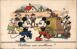 French Mickey and Minnie Mouse Dancing Postcard