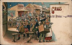 Gruss Dresden Comic Circus Postcard Germany Postcard Postcard