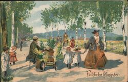 Frohliche Pfingsten Family Outing Postcard