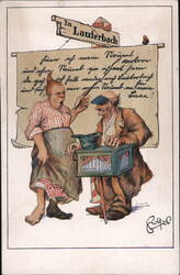 Comic Couple at Lauterbach Sign Postcard Postcard