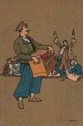 Georgian Man Playing Accordion Postcard