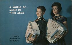 World of Music Accordions Postcard Postcard Postcard