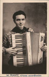 M. Frantz Accordionist RPPC Postcard