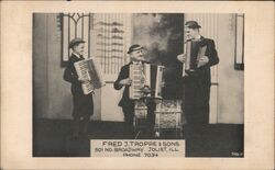 Fred J. Truppe & Sons Accordion Trio Joliet, IL Postcard Postcard Postcard