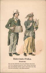 Bidevinds-Polka Accordion Couple Accordions H. L. Postcard Postcard Postcard