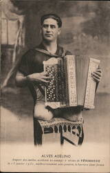 Alves Adelino Playing Accordion Postcard