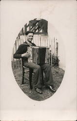 Man Playing Accordion Accordions Postcard Postcard Postcard