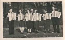 Accordion Band Real Photo Postcard Accordions Postcard Postcard Postcard