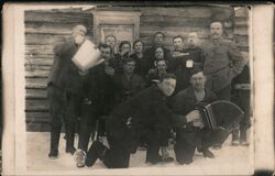 Accordion Player Russian Folk Postcard