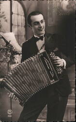 Man Playing Accordion Accordions Postcard Postcard Postcard