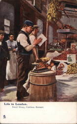 Life in London Fruit Stall Postcard