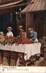 Life in London Fruit Stalls Postcard