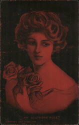 My Southern Rose - American Beauties Artist Signed D. Hillson Postcard Postcard Postcard