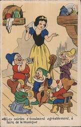 1941 Walt Disney Snow White & 5 Dwarfs Cartoons Postcard Postcard Postcard