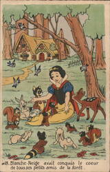 Disney Snow White & Forest Animals Cartoons Postcard Postcard Postcard