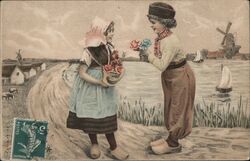 Dutch Boy & Girl Postcard