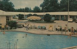 Ashley Oaks Motel Swimming Pool Postcard