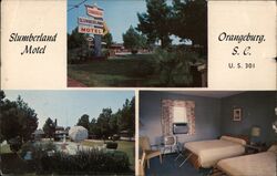 Slumberland Motel, Orangeburg SC South Carolina Postcard Postcard Postcard