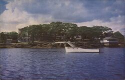 Boat Mooring in "Snug Harbor" Postcard