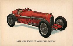 1934 Alfa Romeo P3 Monoposto Type B Postcard