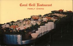 Coral Grill Restaurant Family Dining Postcard