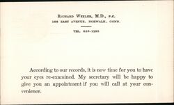 Richard Wexler, M.D. Appointment Reminder Postcard