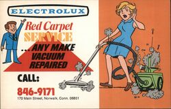 Electrolux Red Carpet Service Norwalk, CT Advertising Postcard Postcard Postcard