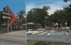 Oak Manor Motel, Biloxi Mississippi Postcard Postcard Postcard