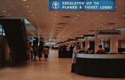 Chicago O'Hare International Airport First Floor Lobby Illinois Penrod Studio Postcard Postcard Postcard