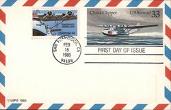 China Clipper USAirmail First Day Cover Postcard