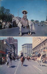 Mexican Charras on Horseback Postcard