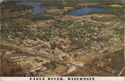 Aerial View of Eagle River Wisconsin Vic Hendrickson Postcard Postcard Postcard