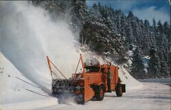 Snow Plow Sierra Nevada Mountains Postcard