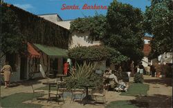 Restaurant Del Paseo and "Street of Spain" Santa Barbara, CA Dave Mills Postcard Postcard Postcard